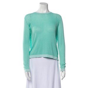 Rag & Bone Arianna Flyaway Back Aqua Perforated Pullover‎ Women's Small